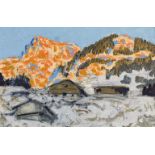 Alfons Walde, Berghof im winterlichen Abendlicht