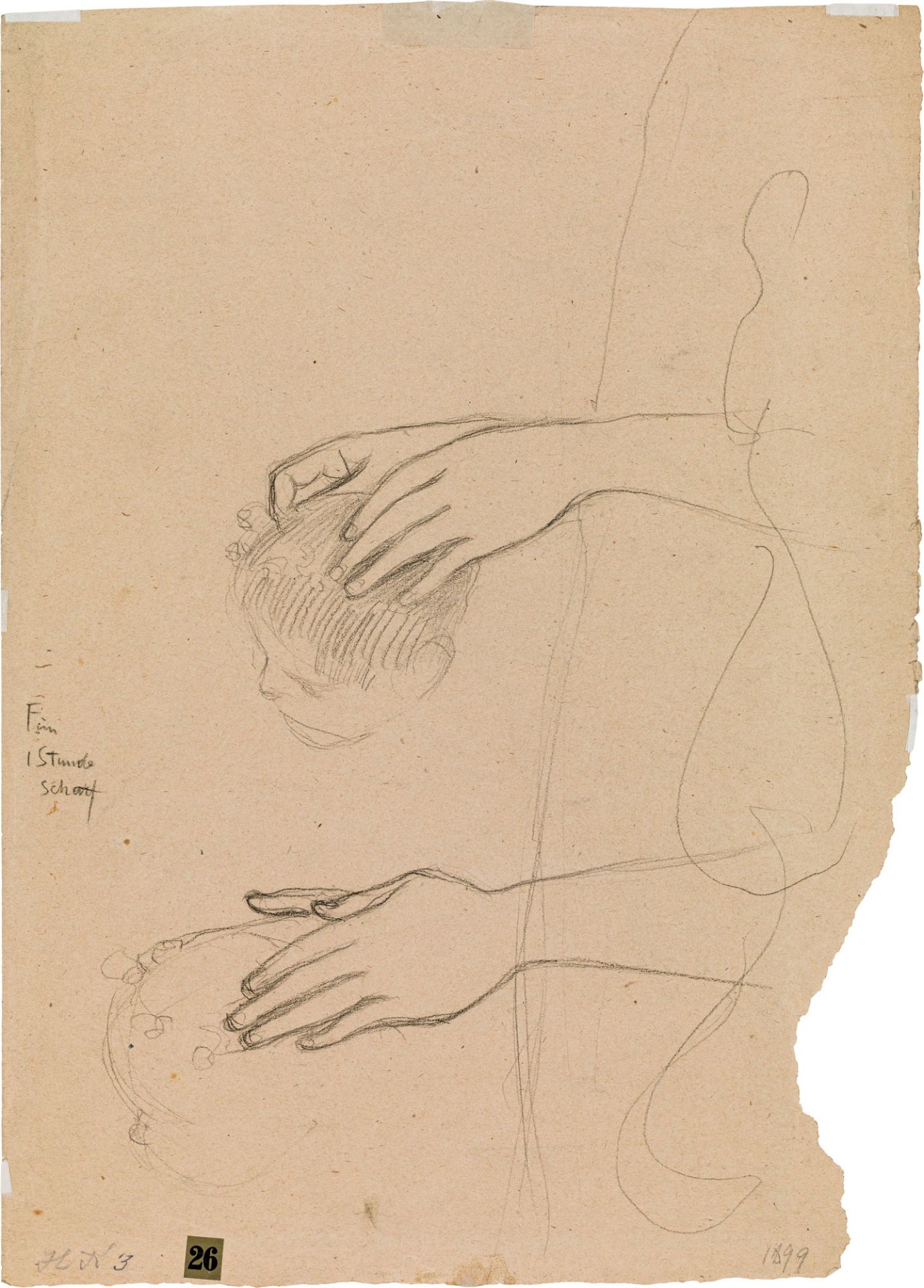 Gustav Klimt, Brustbild eines Mädchens im Profil nach links - Image 2 of 2