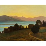 Eduard Kasparides, Abendstimmung am See (wohl Attersee)