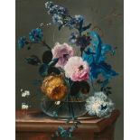 Johann Baptist Drechsler Blumen in einer Glasvase
