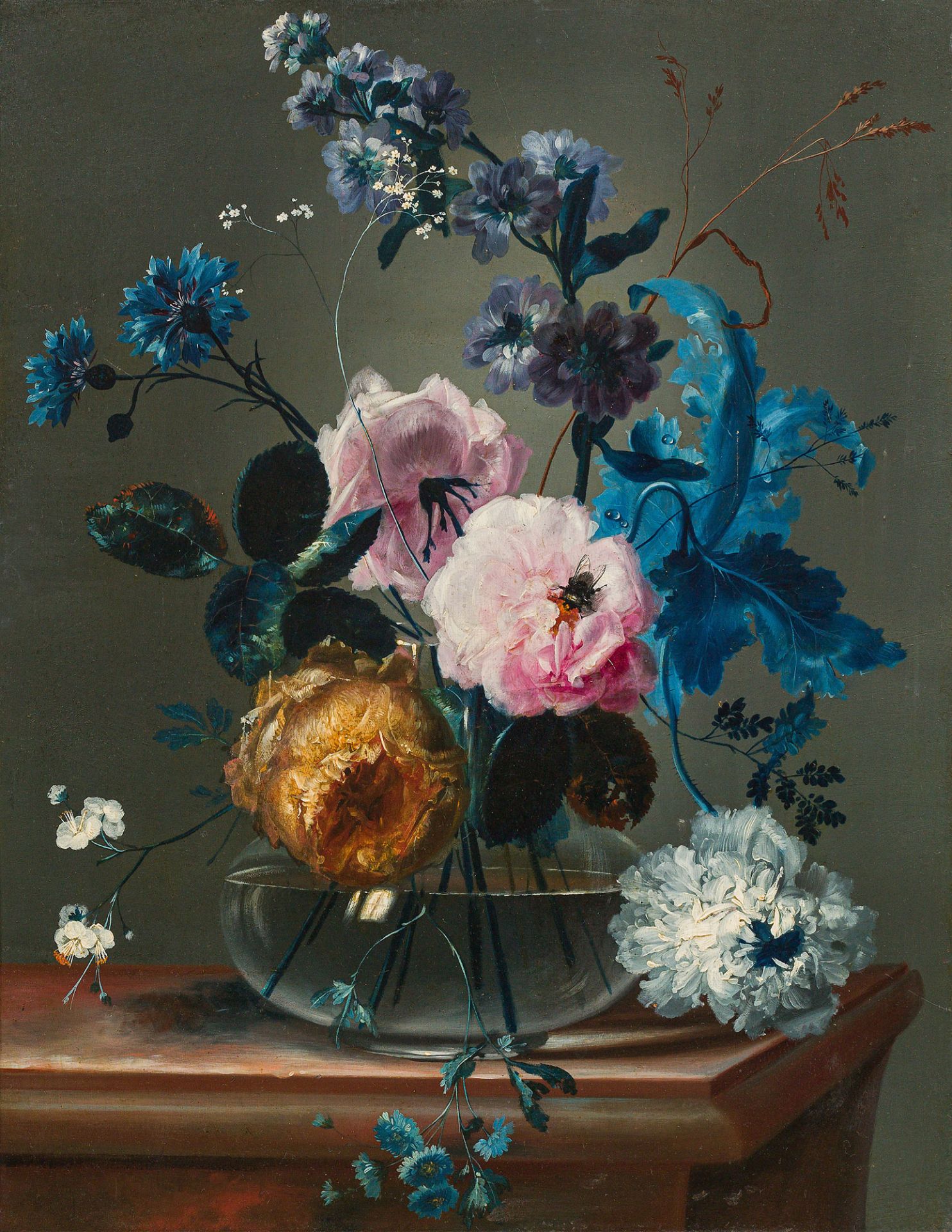 Johann Baptist Drechsler Flowers in a glass vasec. 1790oil on panel, parqueted38. x 29