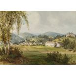 Josef Kuwasseg9 Aquarelle mit Ansichten von Schloss Premstätten in der Steiermark