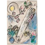 Marc Chagall"Les fiancés à l'oiseau" oder "Le mariage" (Studie)