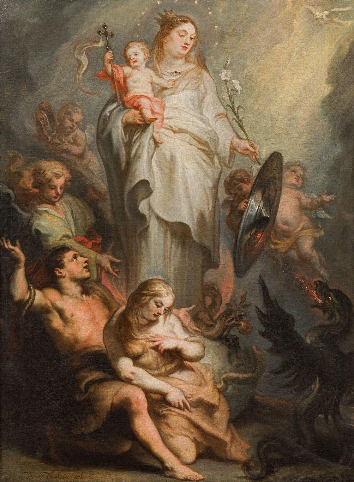 Theodor van Thulden Glorification of Mary1663oil on canvas114 x 85 cmsigned and dated on the lower