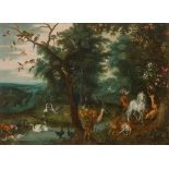 Jan Brueghel der Jüngere Paradieslandschaft mit der Erschaffung Evas