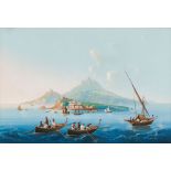 Neapolitanischer Meister des 19. JahrhundertsBoote im Golf von Neapel