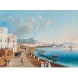Neapolitanischer Meister des 19. JahrhundertsHafen von Neapel mit Blick auf den Vesuv