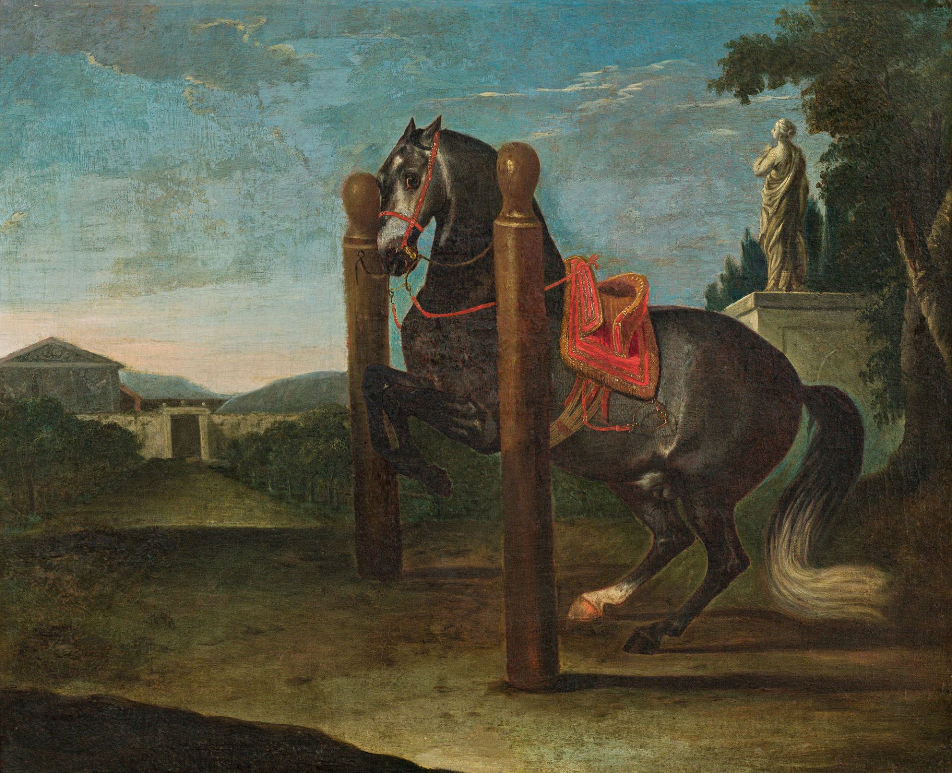 Johann P. Leopold AxtmannHorse in Levadec. 1730oil on canvas49.5 x 60.5 cmformerly in the collection