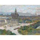 Gustav Jahn, Wien, Blick vom Burgring auf Parlament und Rathaus
