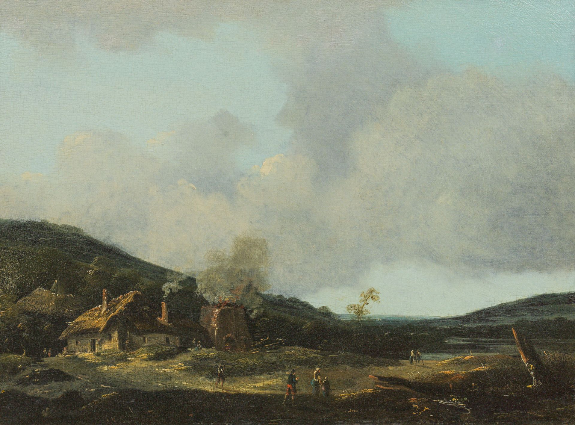 Künstler des 18. Jahrhunderts, Landschaft mit Köhlerofen
