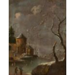 Jan Abrahamsz Beerstraaten, Winterlandschaft mit Rundturm am zugefrorenen Fluss