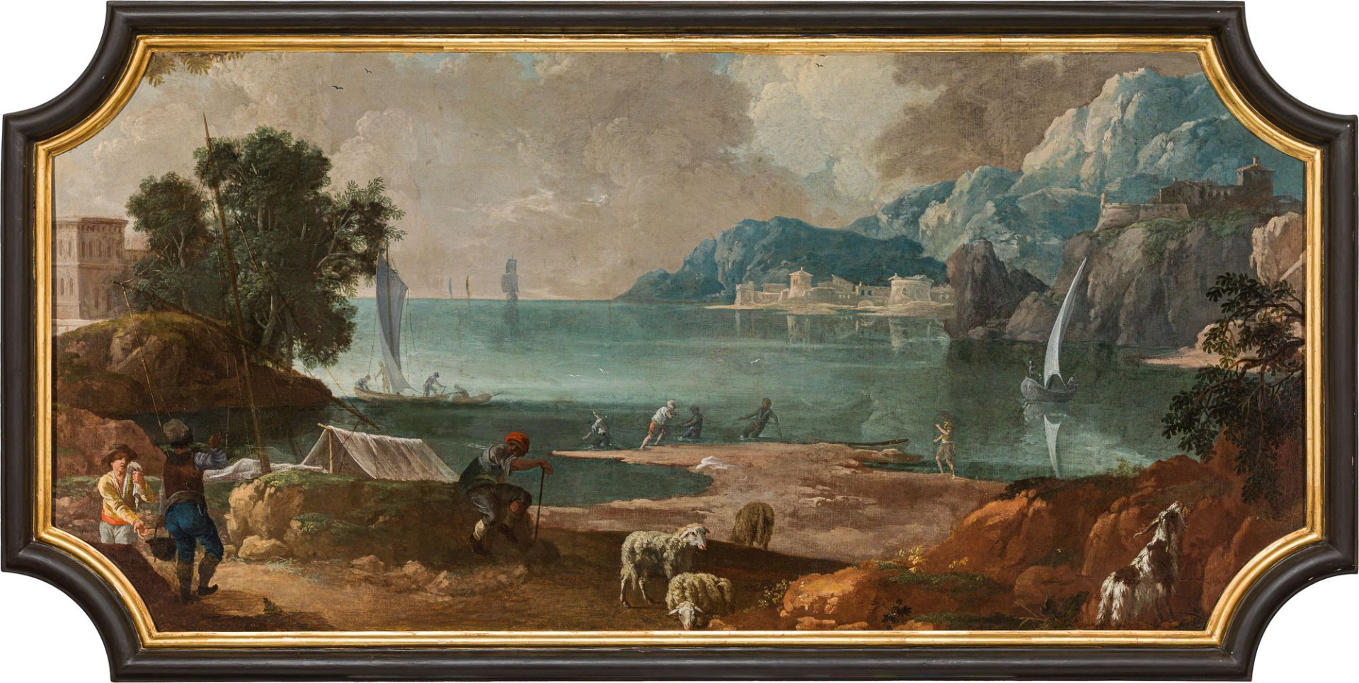 Franz Ignaz Joseph FlurerOverdoor with southern landscapes (3 pieces)c. 1730 oil on canvasje 60 x - Image 2 of 7
