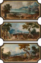 Franz Ignaz Joseph FlurerOverdoor with southern landscapes (3 pieces)c. 1730 oil on canvasje 60 x