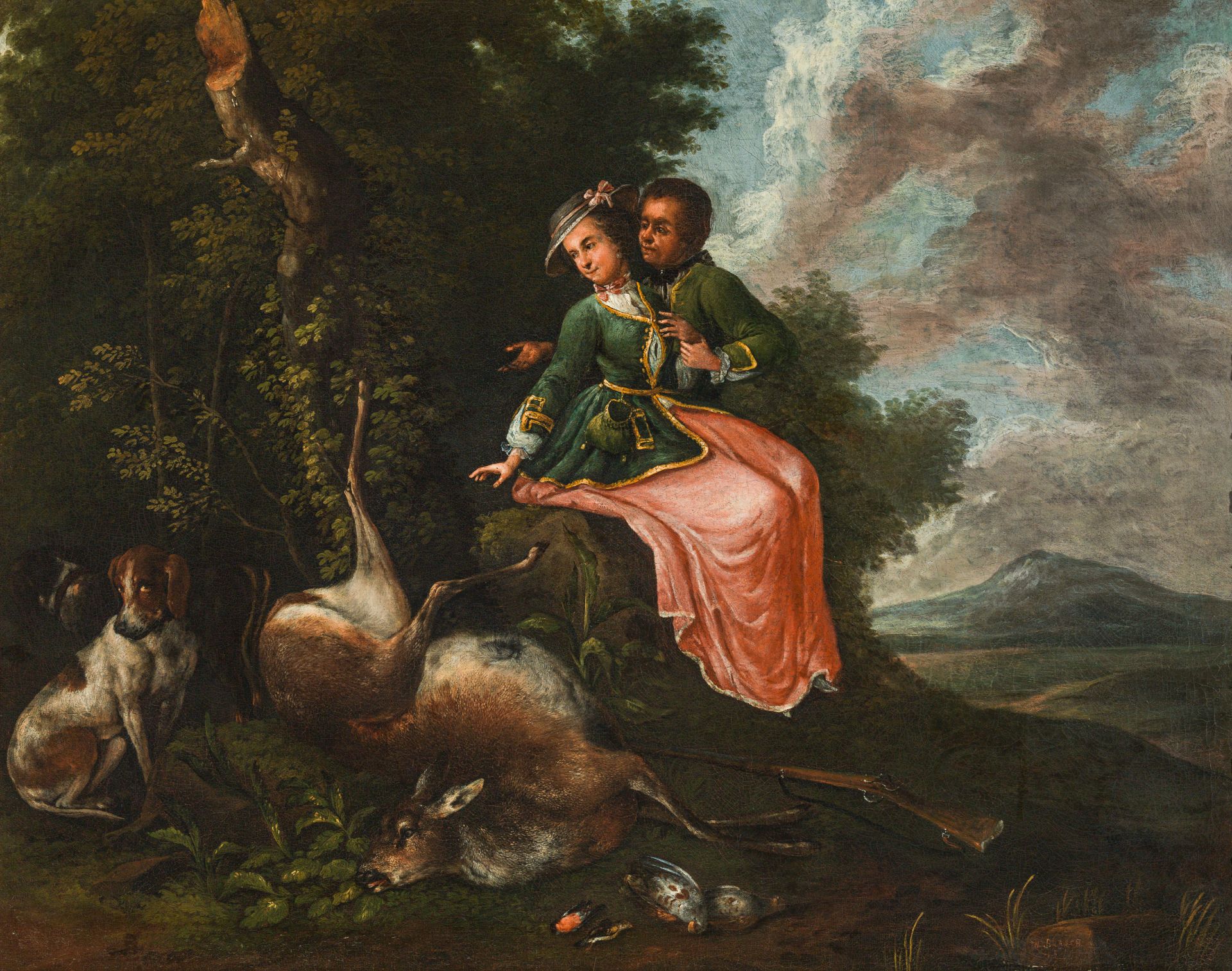Wenzel Ignaz Brasch, Verliebtes Jägerpaar in einer Landschaft