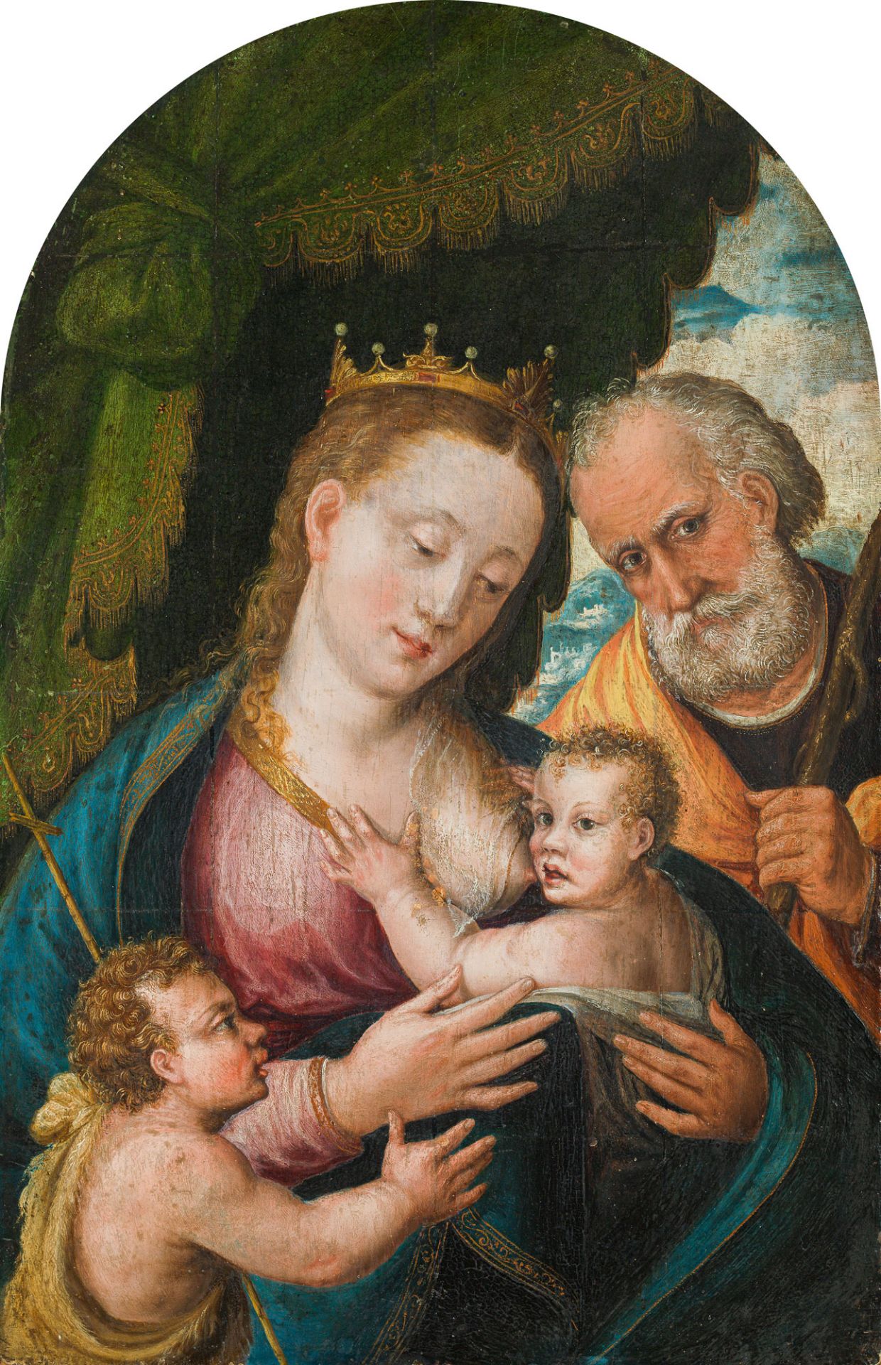 Italian ArtistThe Holy Family with the Infant Saint John16th centuryoil on panel48 x 29 cmprivate