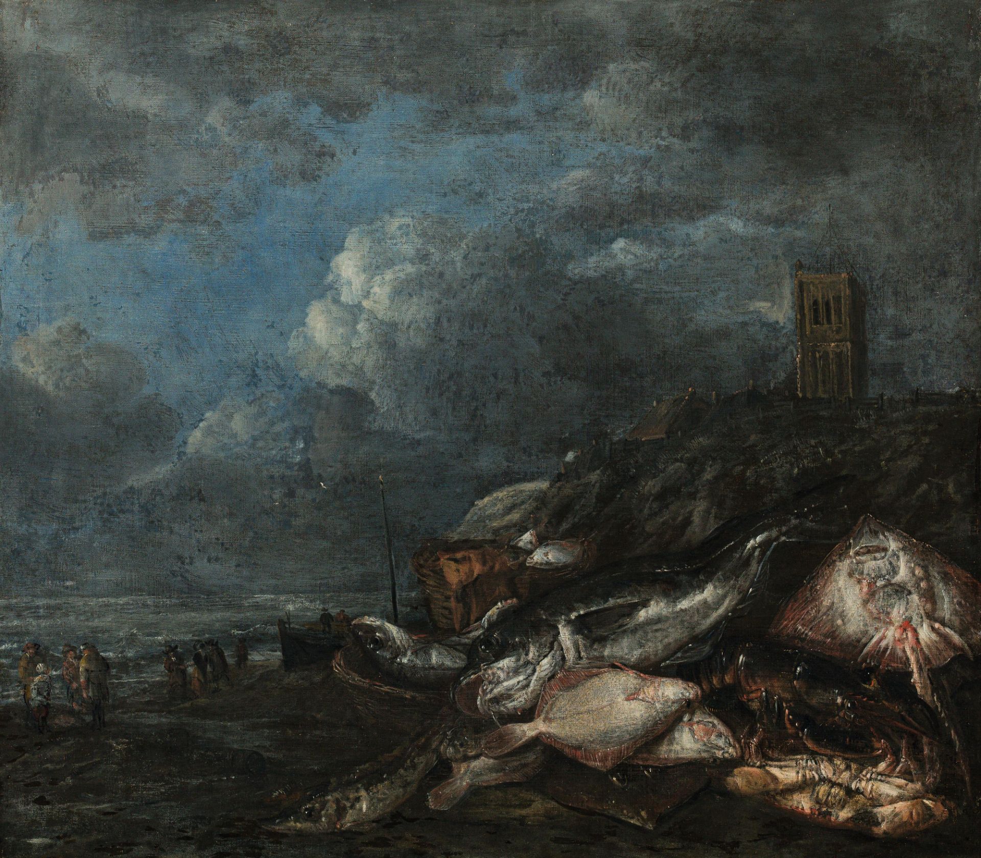 Abraham van Beyeren zugeschrieben, Stilleben mit Fischen, Hummer und Krabbe