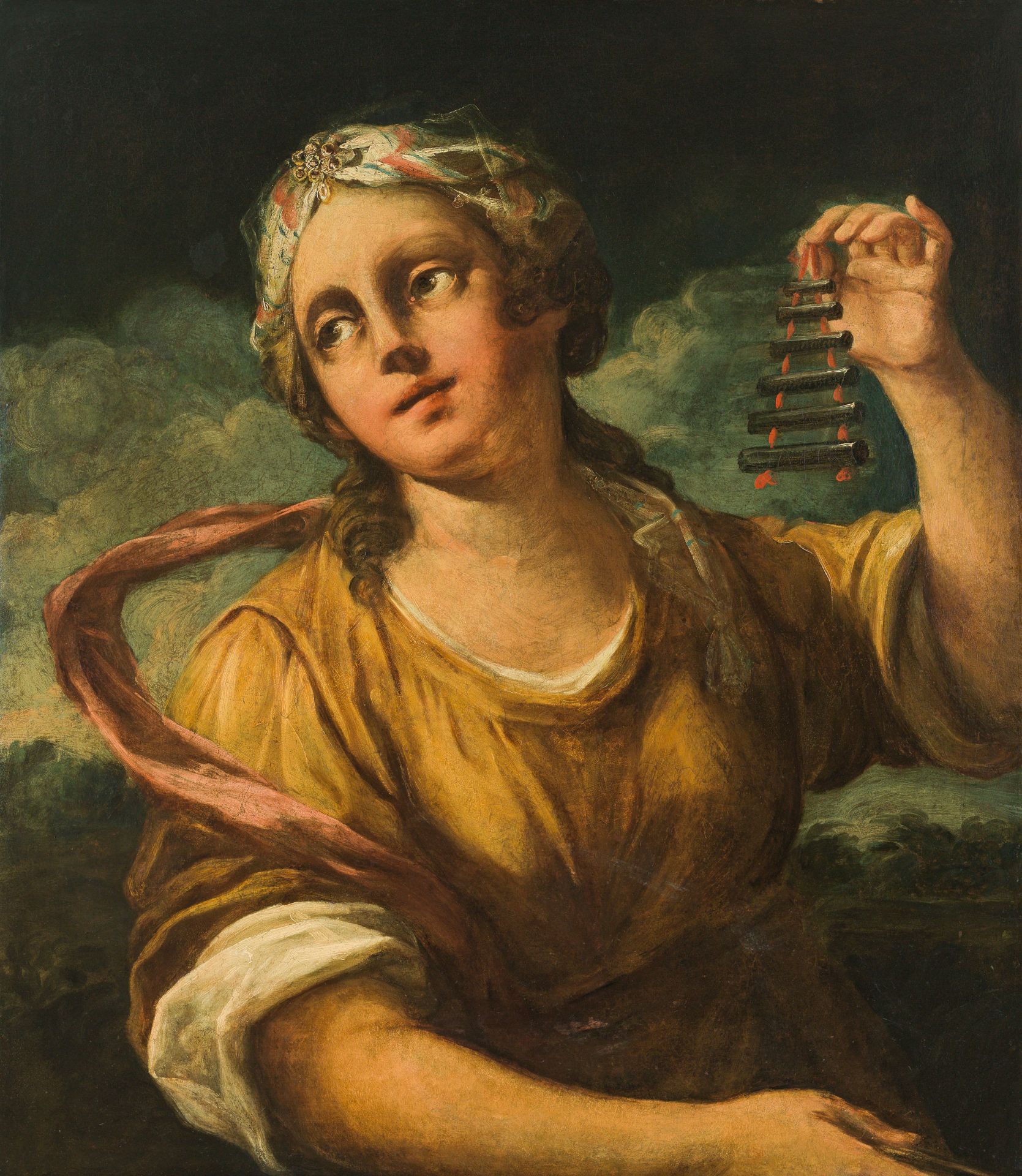 Norditalienischer Meister, Allegorie des Gehörs (Dame mit Musikinstrument)