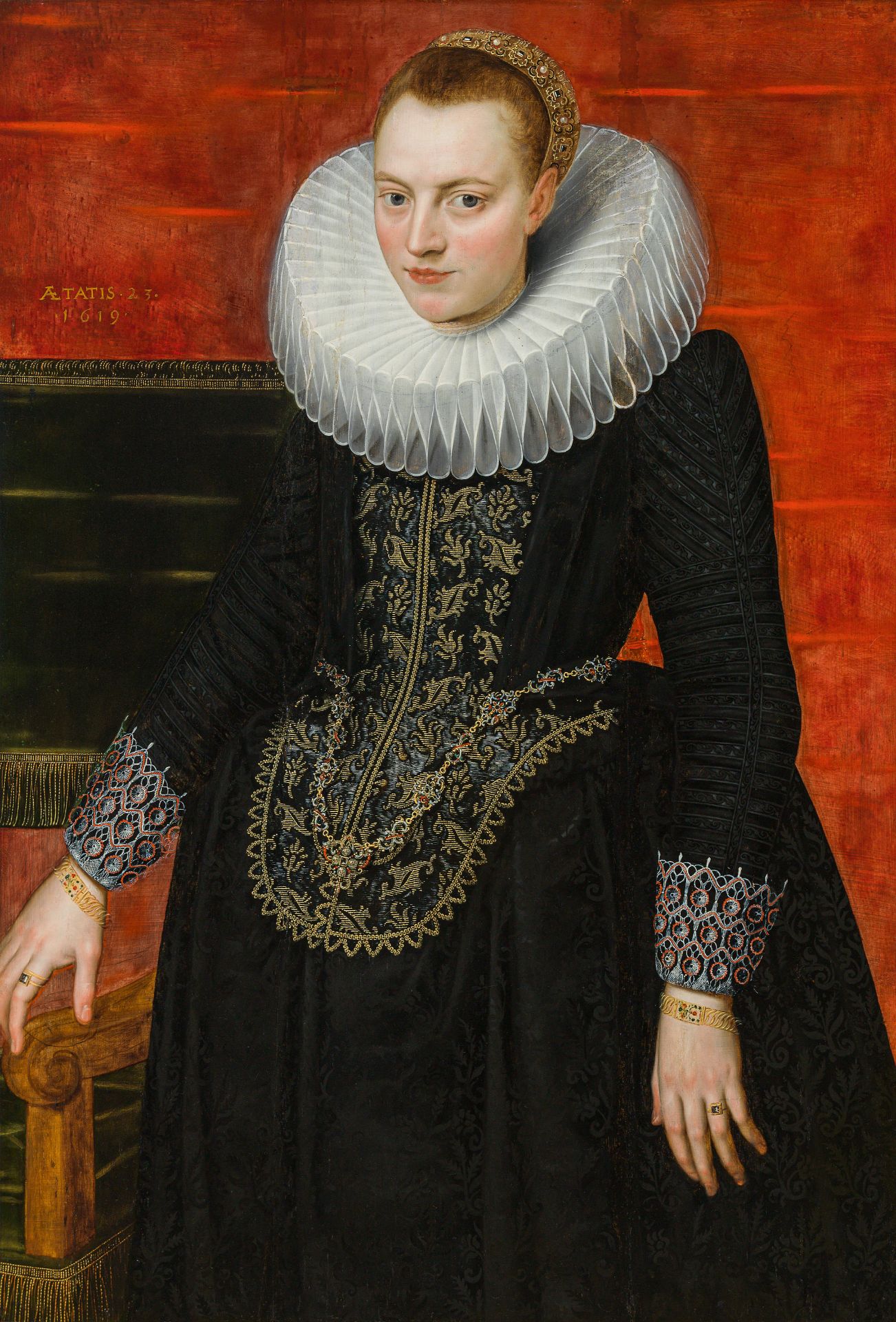 Circle of Cornelis de Vos, Portrait of a young woman, 1619