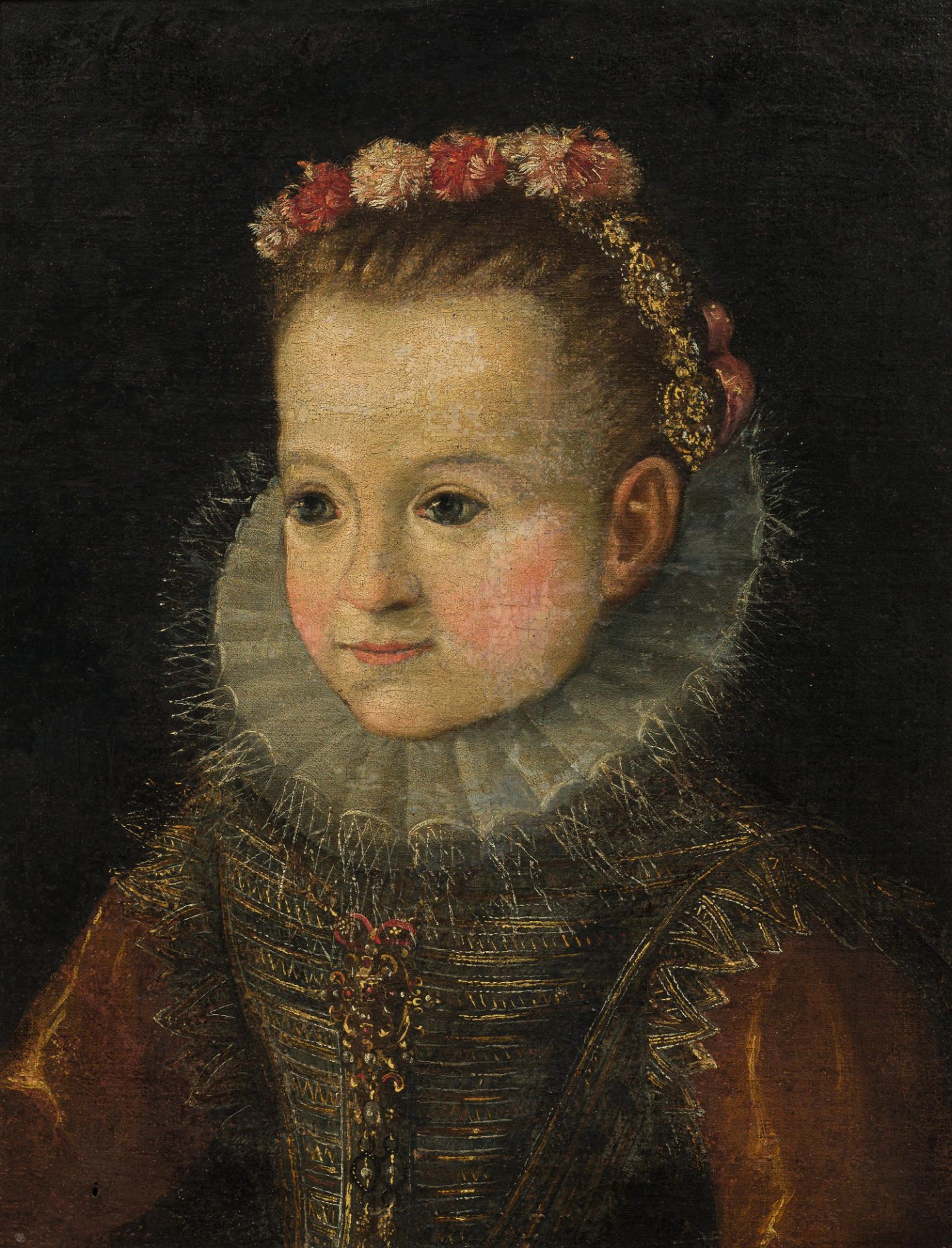 Circle of Jakob Seisenegger, Portrait of a girl with wreath of flowers