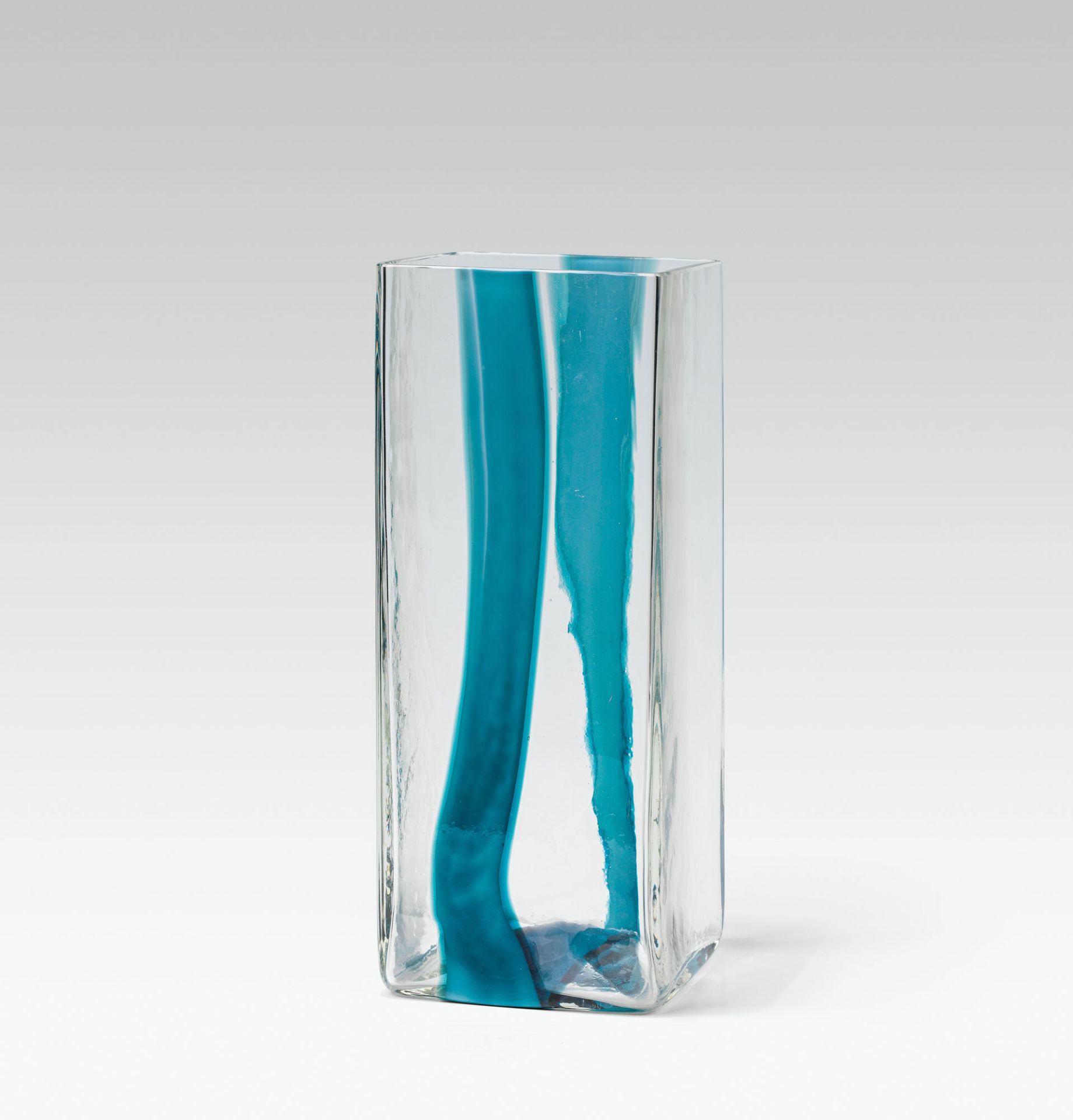 Ludovico de SantillanaVase for Pierre Cardincolourless glass, melted blue glass strips; signed on