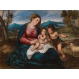 Tiziano Vecellio, genannt Tizian, Nachfolger, Madonna mit Kind und dem Johannesknaben in einer Lands