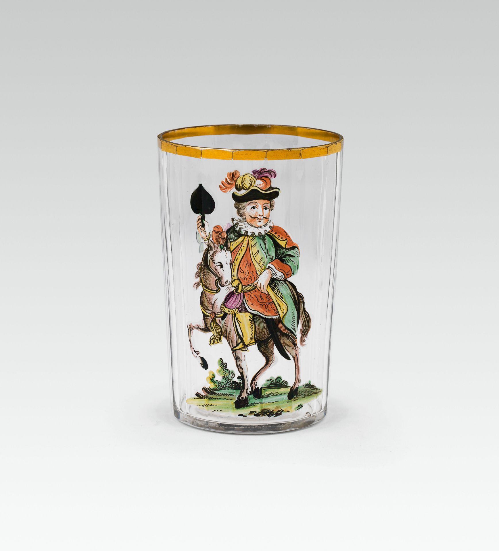 3 Glassescolourless glass, polished; enamel colour; 1 glass with 3 minor chippings at the liph. 11.4 - Image 4 of 4