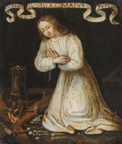 Antwerp MasterKneeling Infant Jesus surrounded by instruments of the passionc. 1600oil on copper;