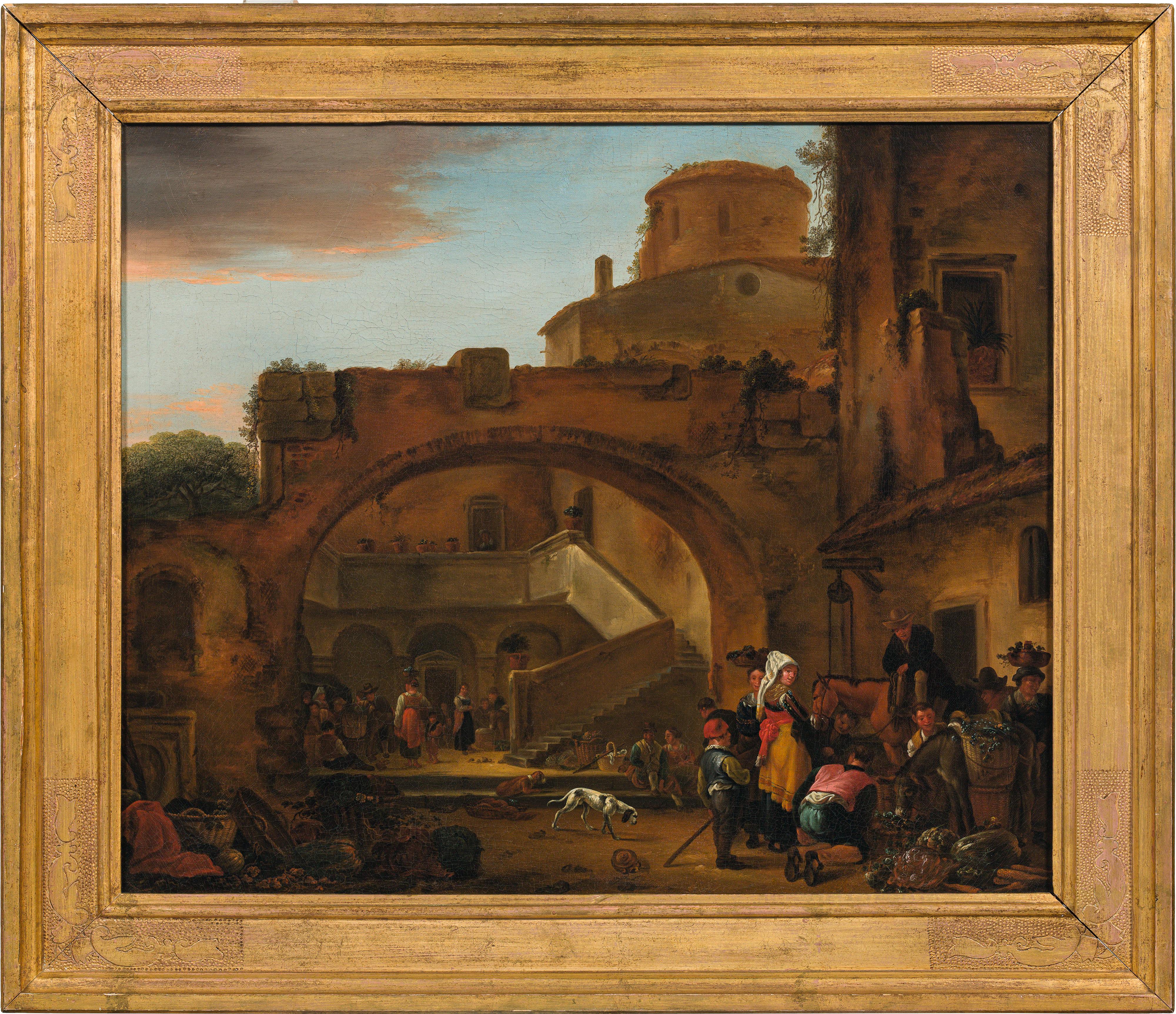 Thomas WyckPeasants and traders in Roman court architectureoil on canvas62 x 73 cmprobably remains - Image 2 of 2