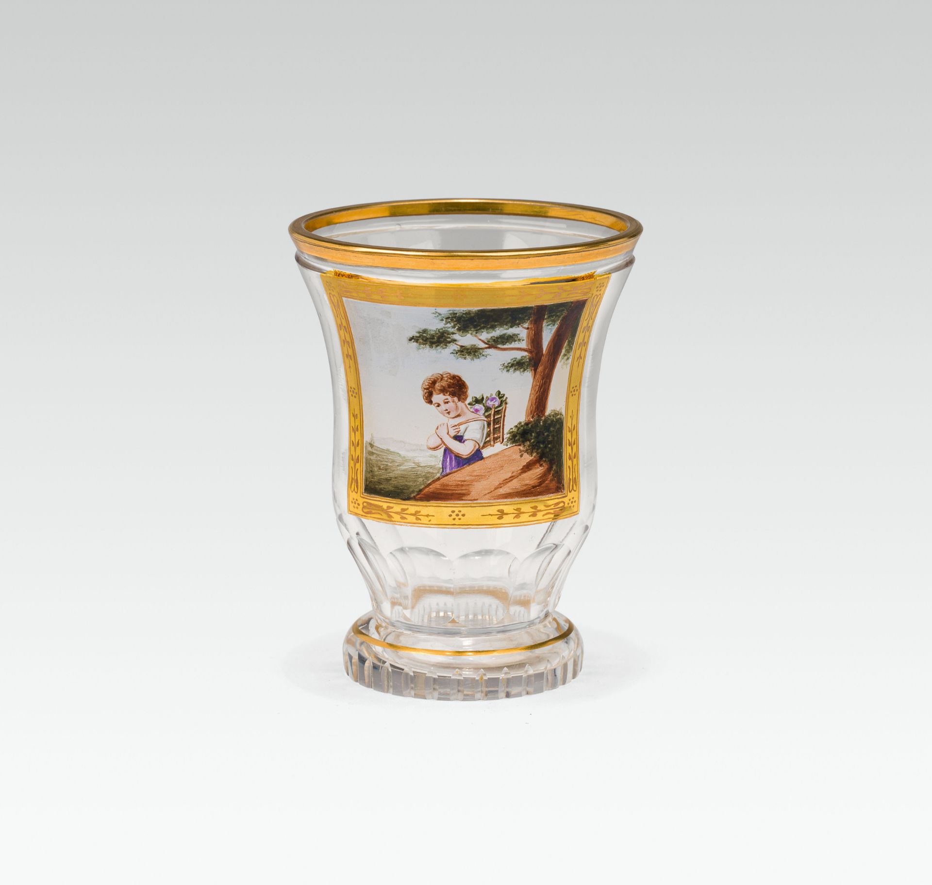 in the manner of Anton KothgasserBeaker "Blumenmädchen"colourless glass, gold and transparent