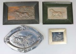 Konvolut Reliefbilder mit Setterdekor, 4 Stück, 20. Jh.