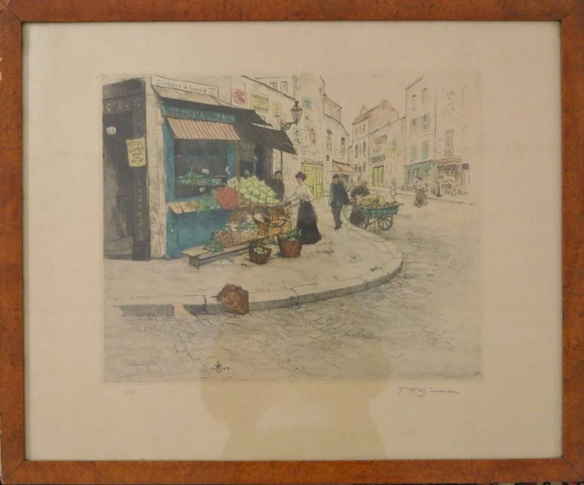 Tavik Frantisek SIMON (1877-1942), Lithographie, Pariser Markt. - Bild 2 aus 5