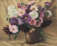 H.A. Becker (evtl. Herman Albert BECKER (1909-?), Stillleben mit Blumen.