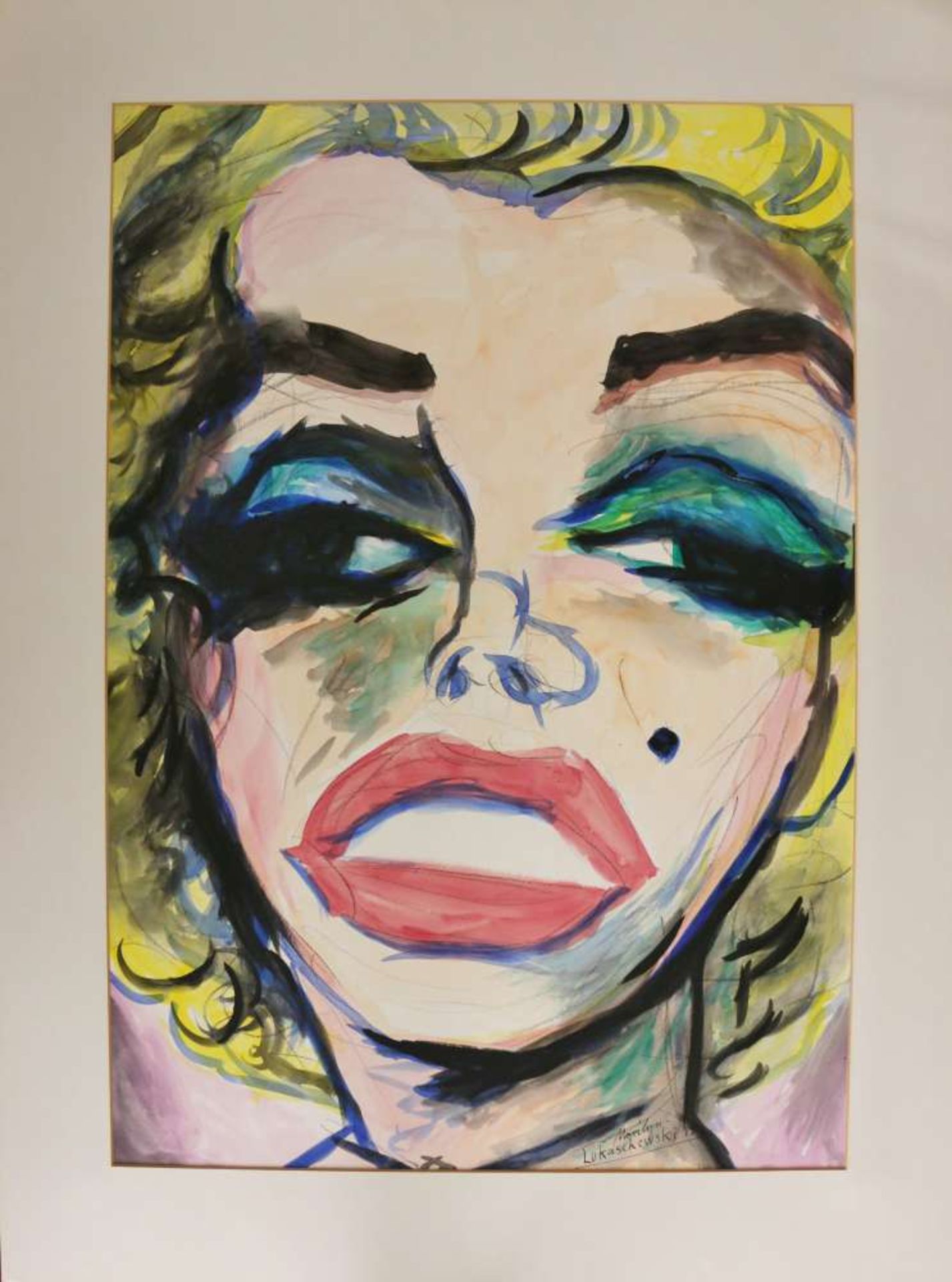 Rolf LUKASCHEWSKI (1947), Gouache, u.re. sign. u. dat. 89, betitelt Marilyn, 100x70 cm, gerahmt, Pri - Image 2 of 3