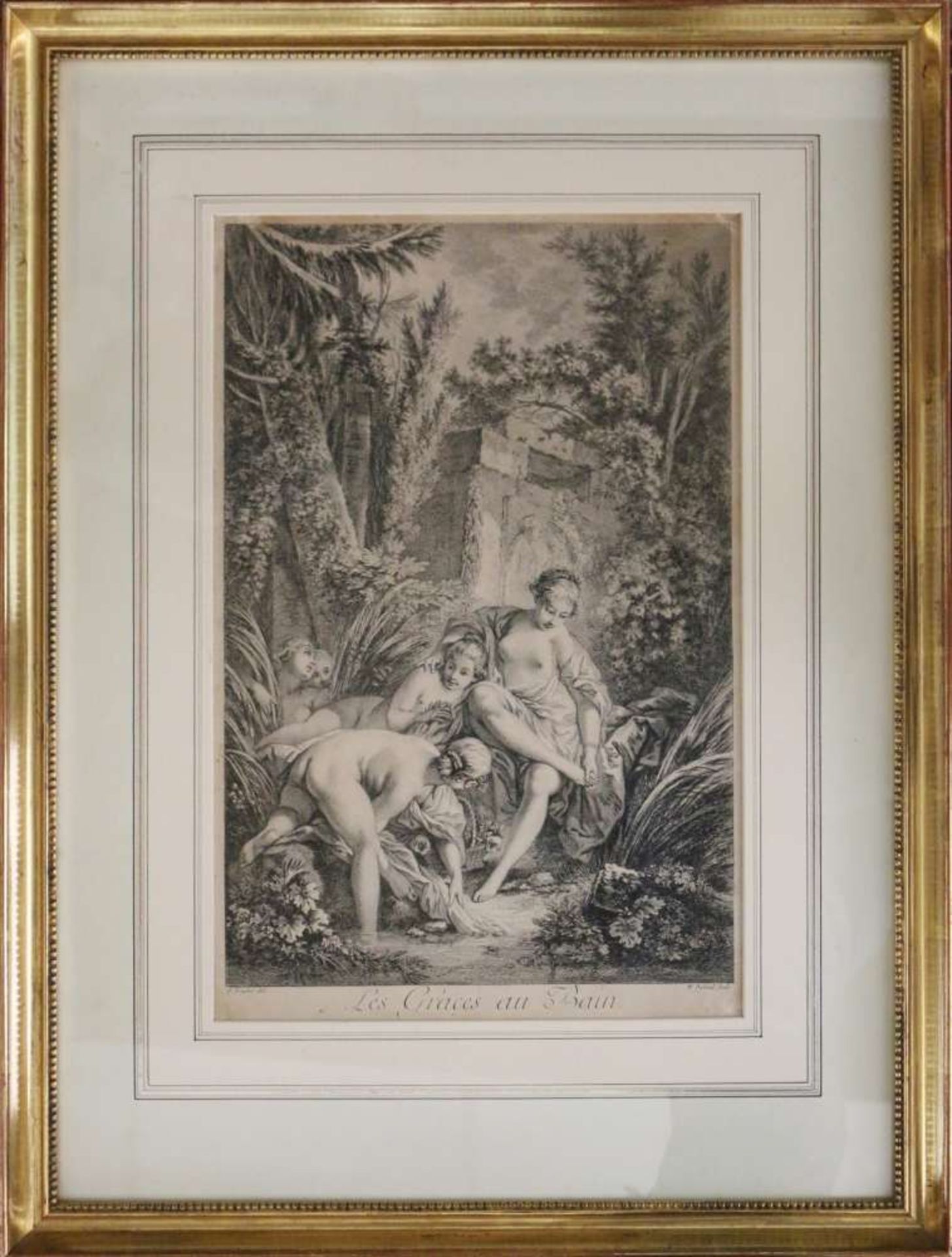 William Wynne RYLAND (1732-1783) nach François BOUCHER (1703-1770), Les Graces au Bain, Radierung. - Bild 2 aus 4