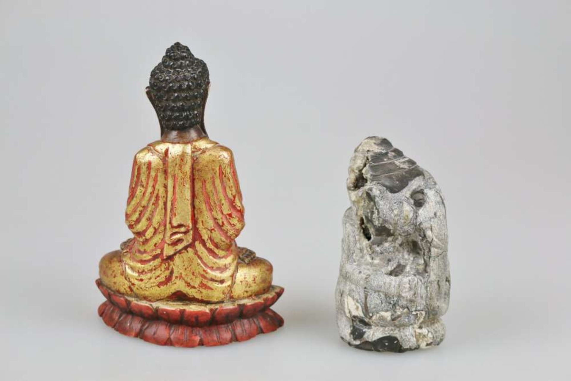 Zwei Skulpturen, Südostasien, 1. H. 20. Jh., Ganesha und Buddha Amoghasiddh. - Bild 2 aus 2