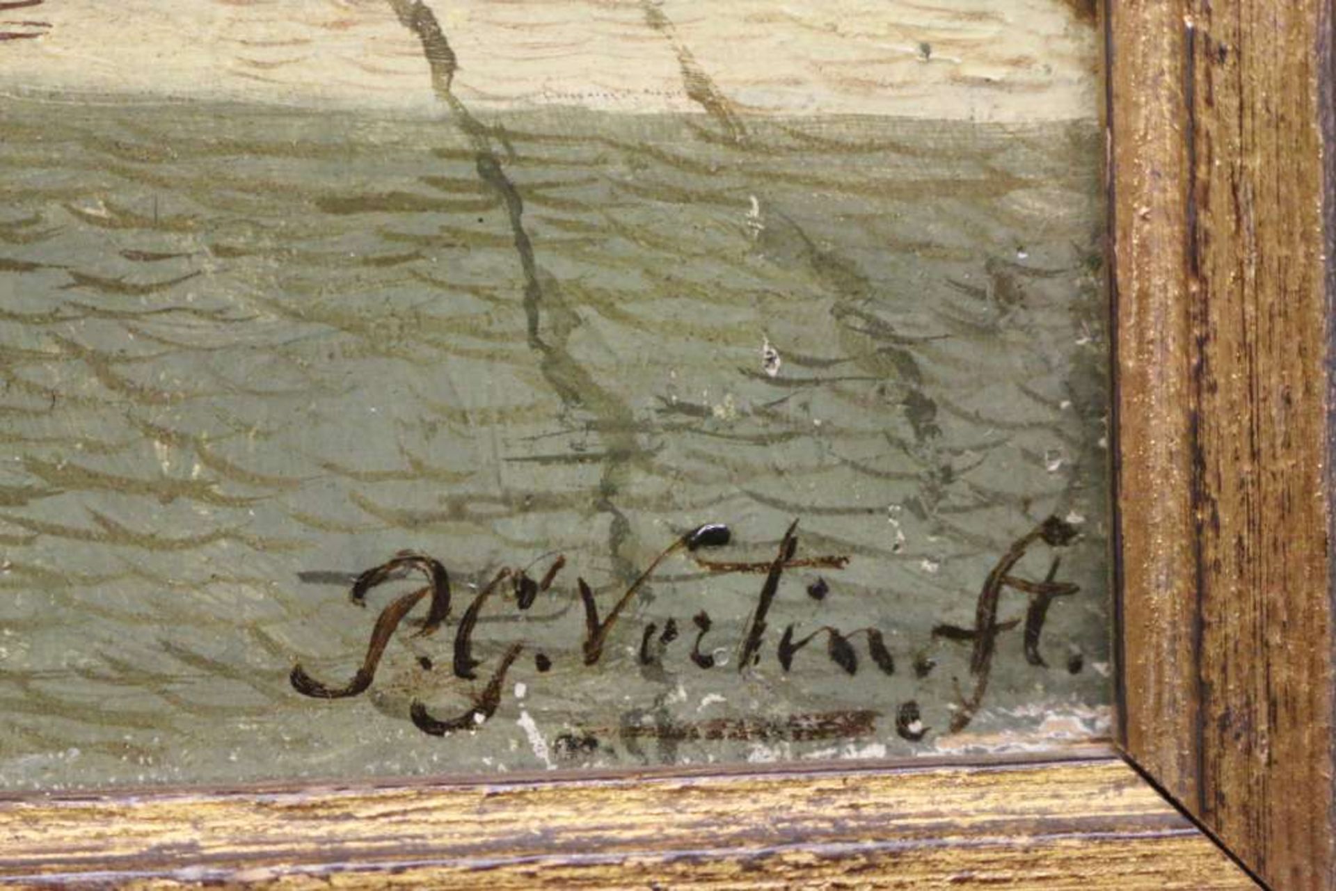 Petrus Gerardus Vertin (1819-1893), Brügge, Öl auf Holz, Schwundrisse. - Bild 3 aus 4