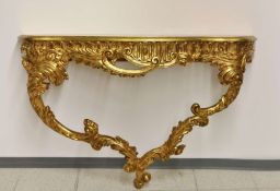 Konsoltisch im Stil Louis XV., mit Goldbronze gefasst, aufwendig hergestellt