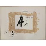 Antoni TAPIES (1923-2012), ''Letter A'', 1976, Lithographie auf Arches Bütten.