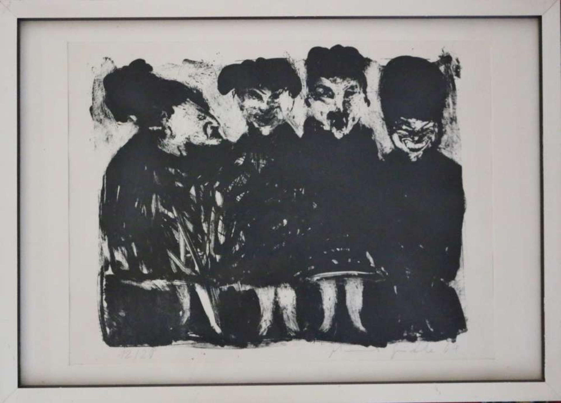 Johannes GRÜTZKE (1937-2017), Lithographie, ''Vier alte Tanten'' 1964. - Bild 2 aus 4