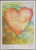 Jim DINE (1935), Farbserigraphie, o. Aufl., signiert und mit Widmung versehen, heart.