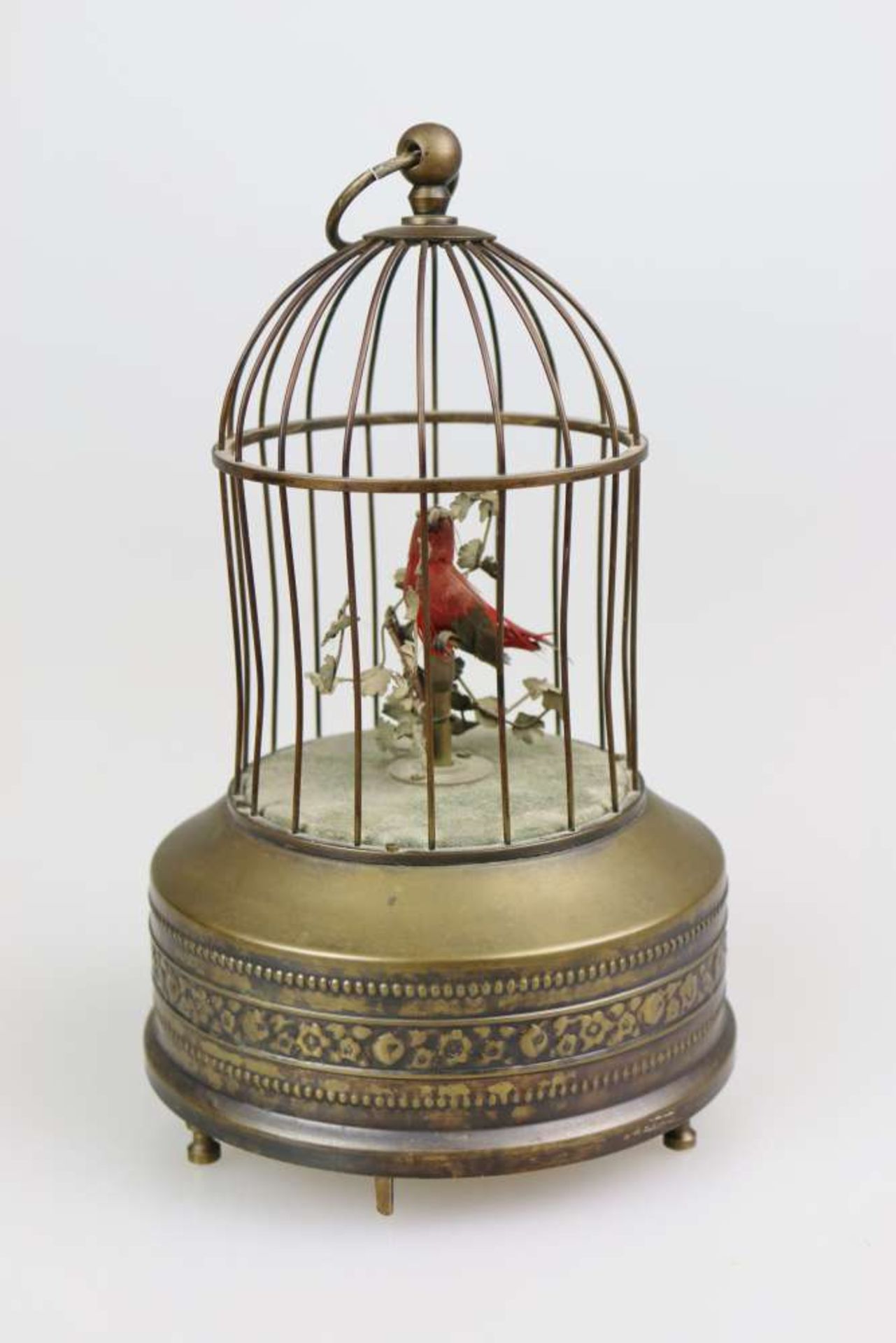Vogelkäfig-Spieluhr wohl um 1920.