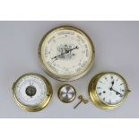 Konvolut Wetter: Chronometer, Hygrometer, Barometer.