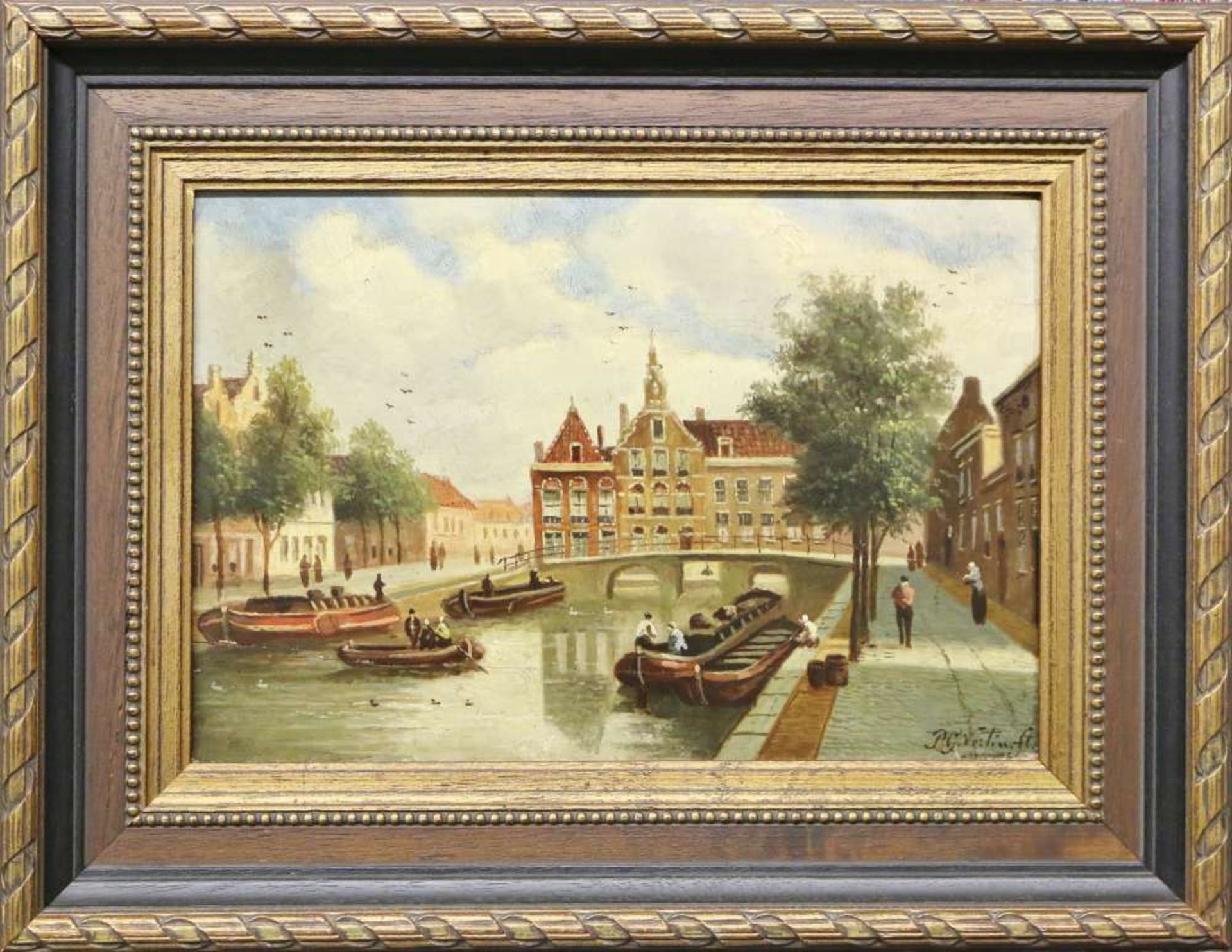Petrus Gerardus Vertin (1819-1893), Brügge, Öl auf Holz, Schwundrisse. - Bild 2 aus 4