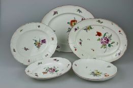 Ludwigsburg 18. Jh., Set von fünf Platten mit Korbdekor