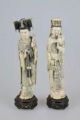 Kaiserpaar, Elfenbein, China, späte Qing-Dynastie.