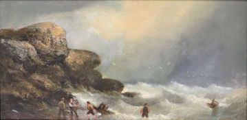 William Georges THORNLEY (1857-1935), Öl auf Leinwand, Stürmische See, verso etikettiert HORNBERRY.