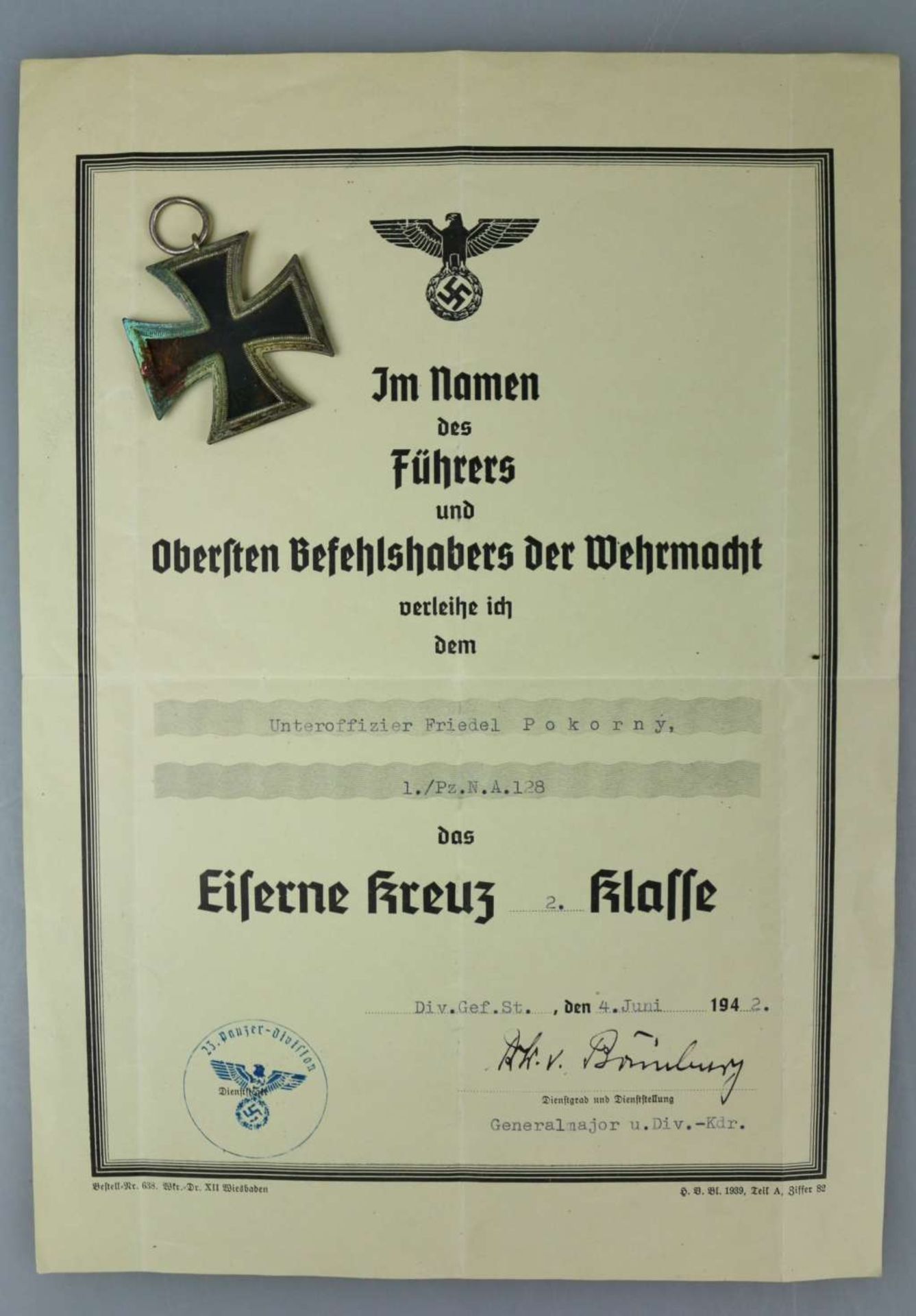 Wehrmacht, Urkundennachlass eines Leutnants - Image 4 of 4