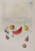 Salvador DALI (1904-1989), "Ship and fruits"