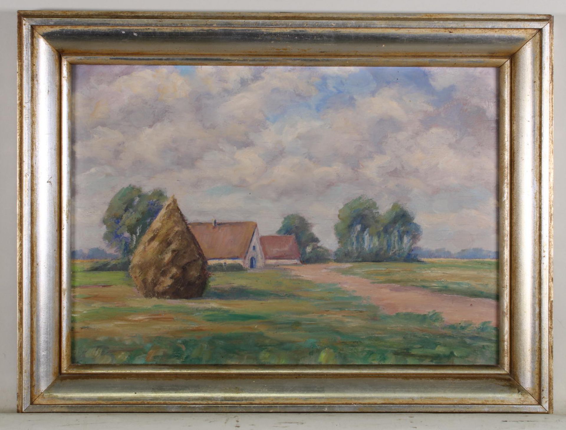 Oestreicher, Oskar (20. Jh), 3 Landschaften, Öl auf Sperrholz, jeweils signiert, ca. 30 x 35 cm, e - Image 4 of 9