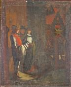 Deutscher Künstler (18./19. Jh.), "Der Nachtwächter", Öl auf Leinwand, 81 x 68 cm, verso altes K